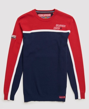 Superdry Downhill Slalom Crew Neck Férfi Ugró Sötétkék | QSBIE9547